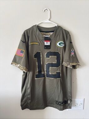 Men’s Nike Aaron Rodgers #12 GB Packers Salute To Service Jersey Sz L RARE